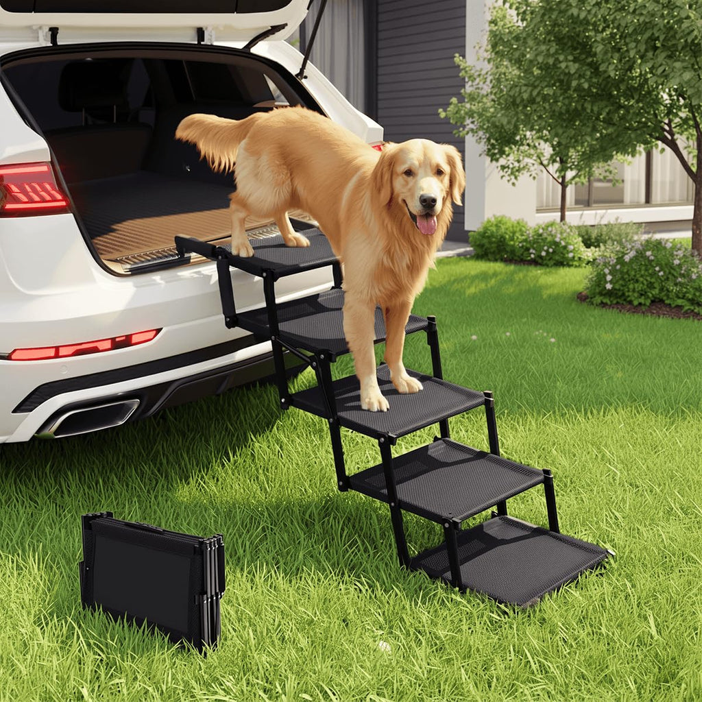 Foldable Dog Stairs 5 Steps Non-Slip E64322