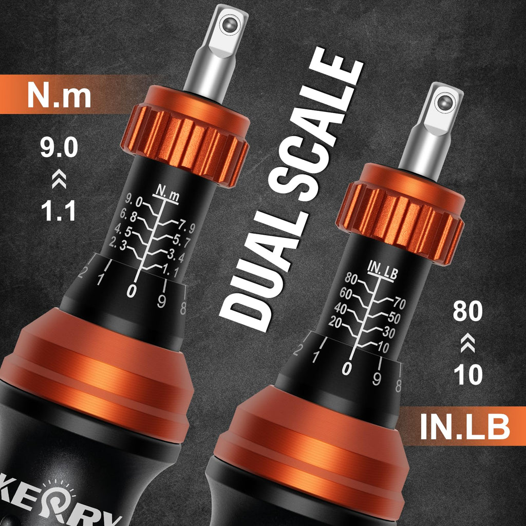 1/4 Inch Pound Torque Screwdriver Set, 10-80 In-Lb, 34-Pieces Bits R550