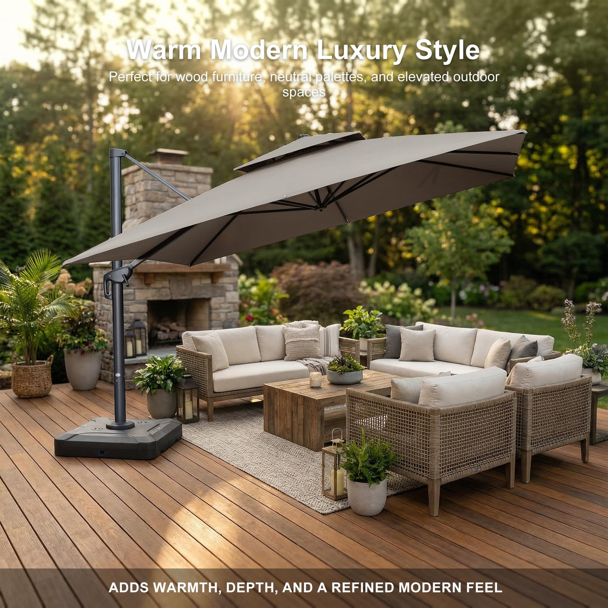 10' x 13' Cantilever Umbrella with Base N278