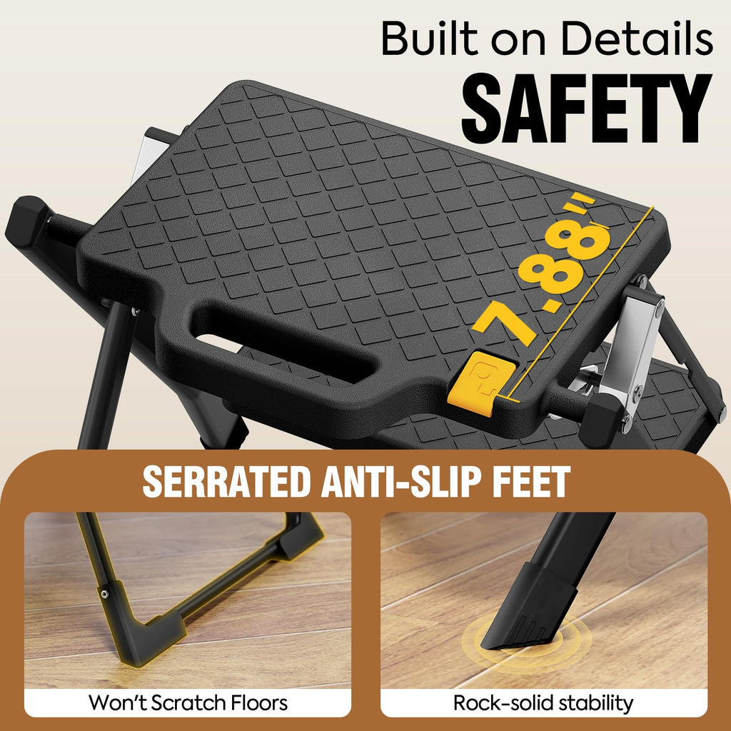 2 Step Folding Stool Ladder 330lb Cap Black K440977