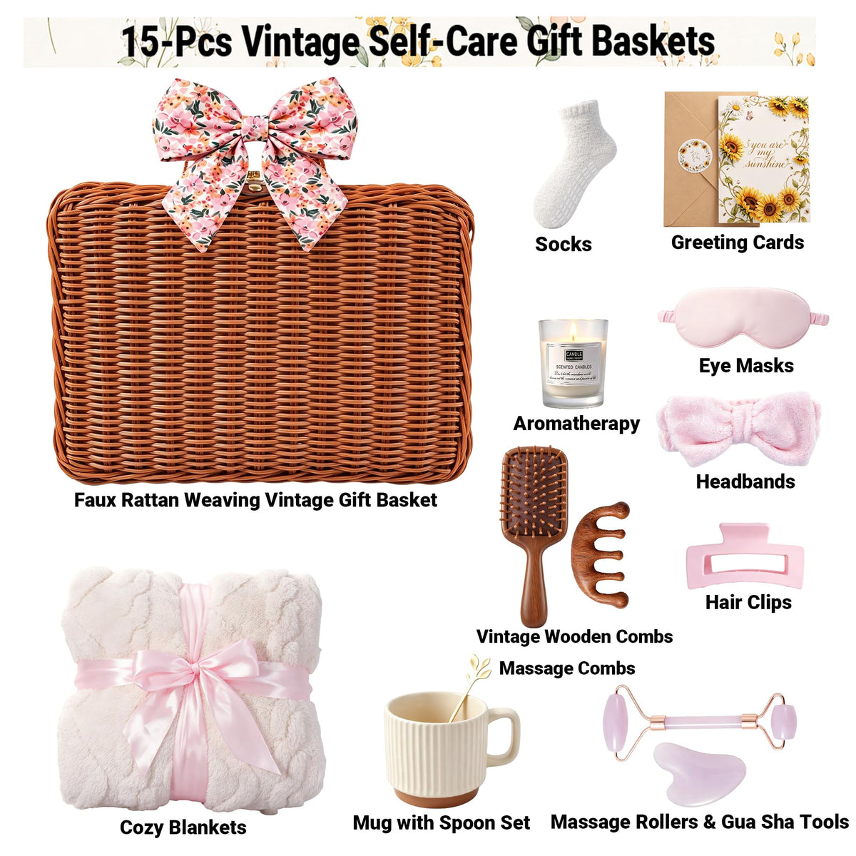 15 Pc Pink Spa Gift Basket X280