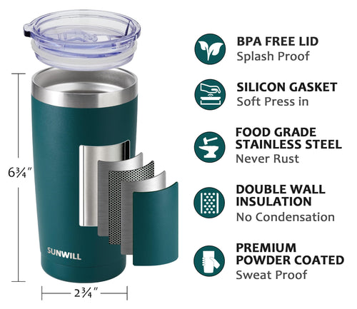 20 oz Insulated Stainless Steel Tumbler Set of 2 E724