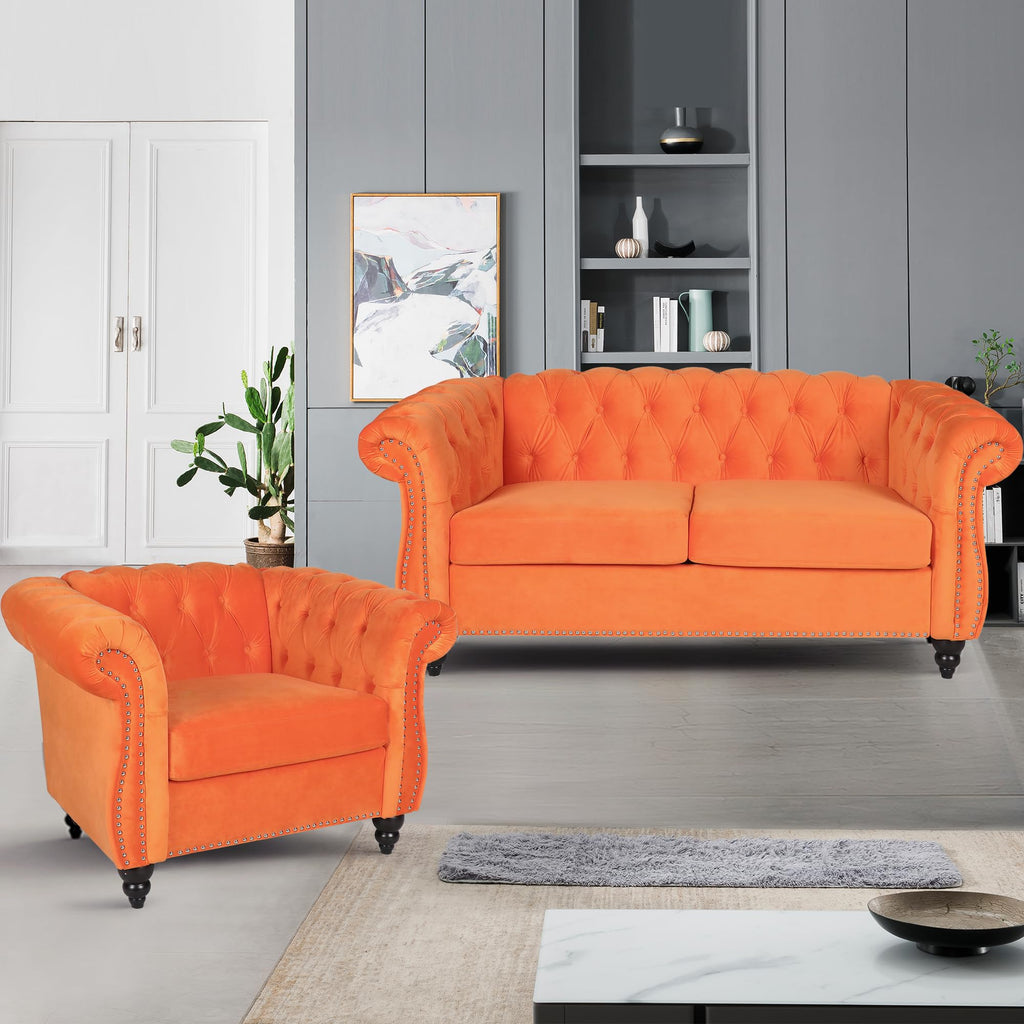 Tufted Velvet 2 Seater Sofa B258
