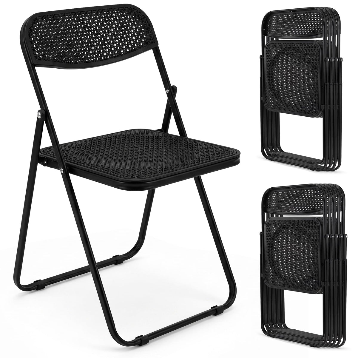 Black Plastic Folding Chairs 10 Pack F3121
