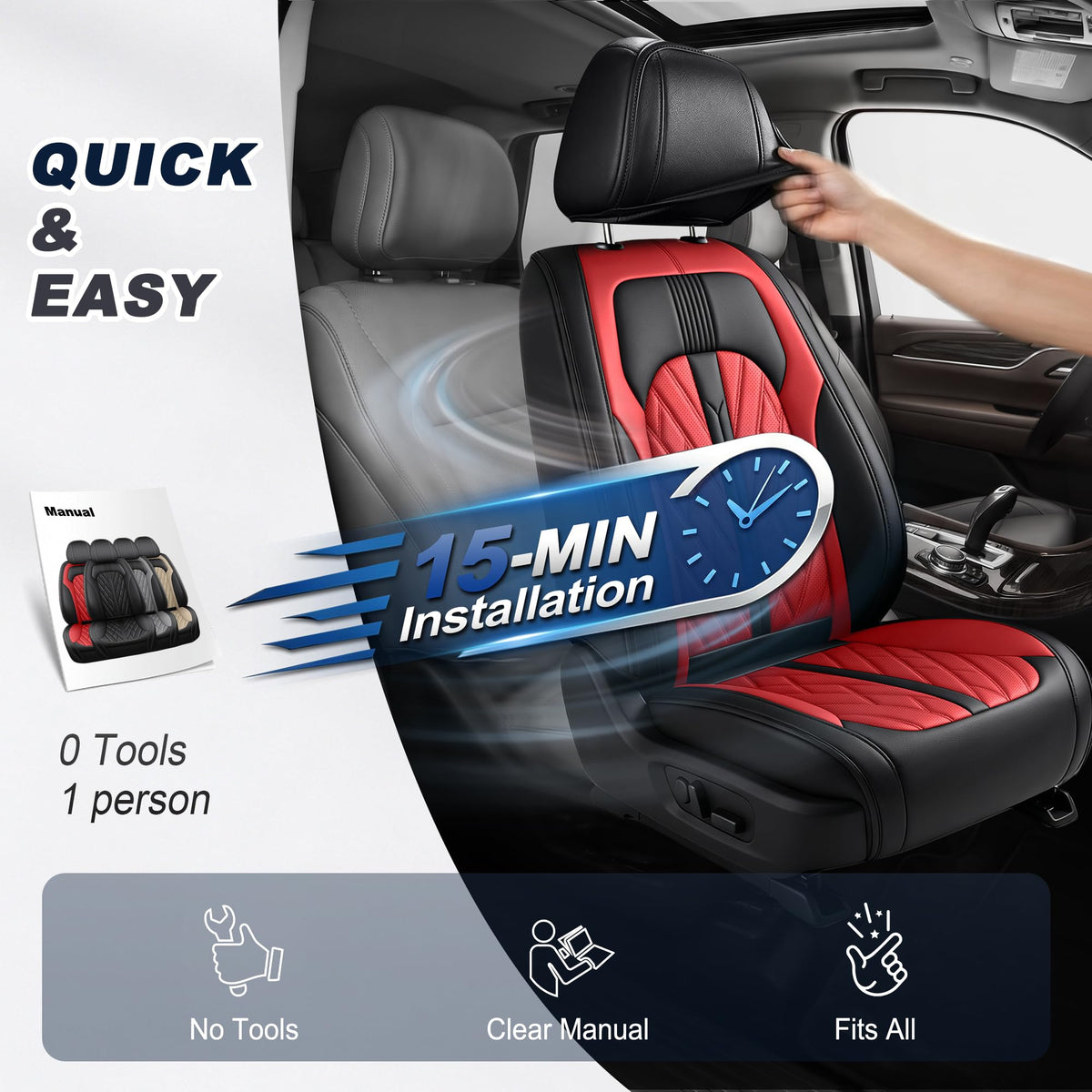 Leather Full Set 5 Seats Seat Covers R171916