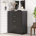 Modern Wide Wooden Chest of Drawers, Black G582