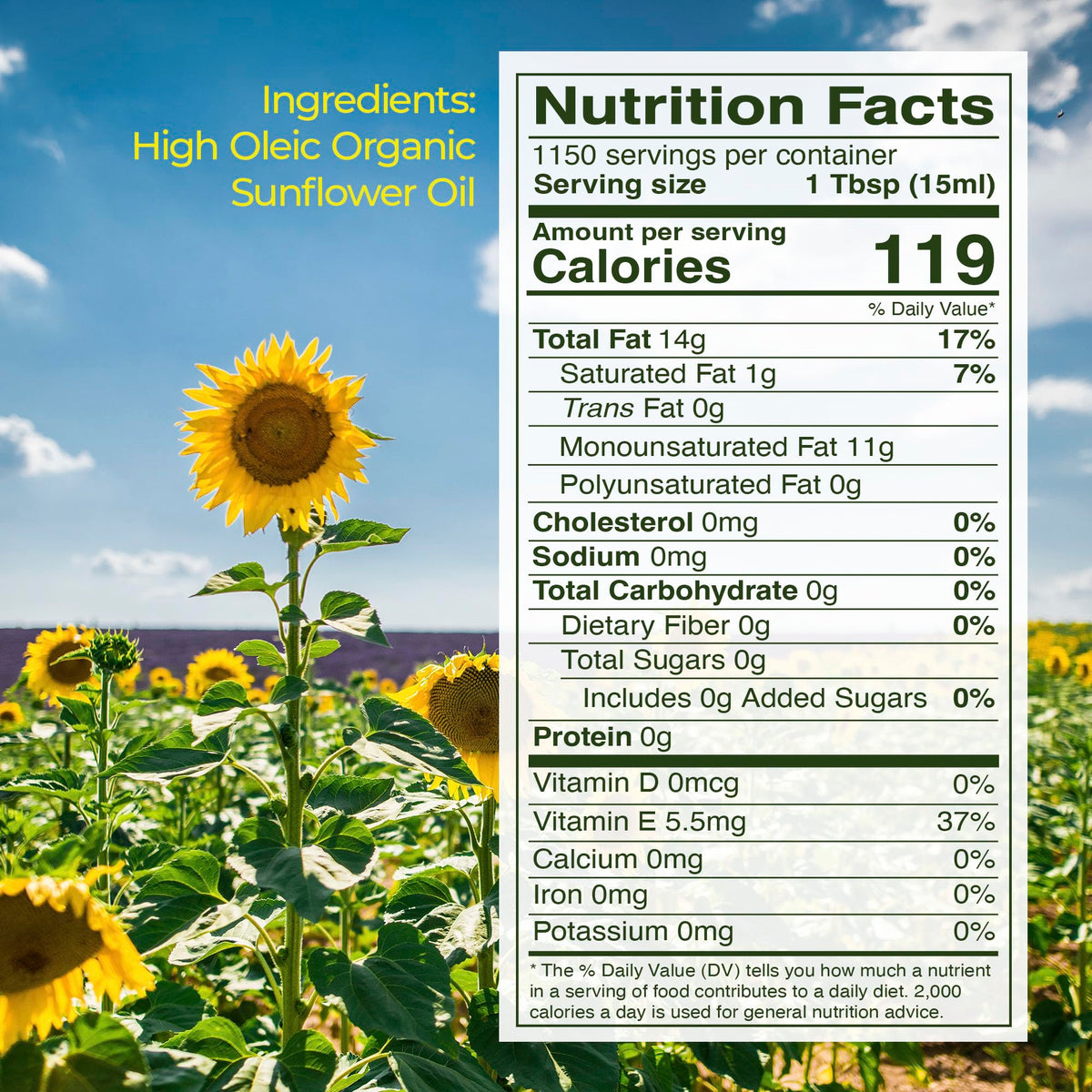 Organic Sunflower Oil 35 lb P5775