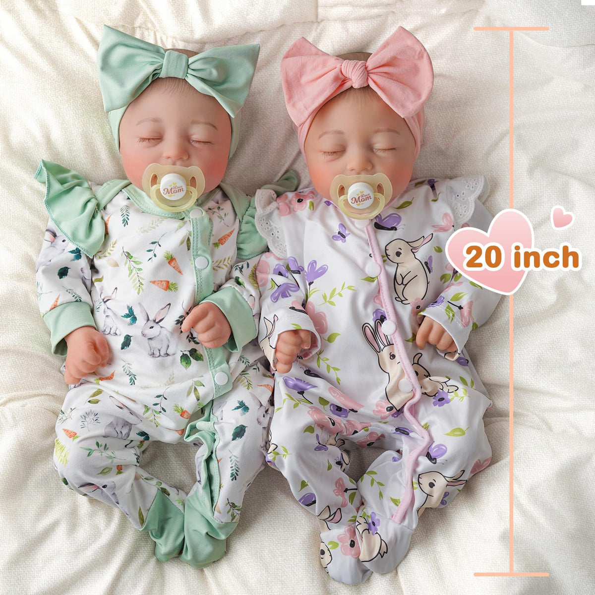 Lifelike Reborn Baby Dolls Twins 20 inch I905964