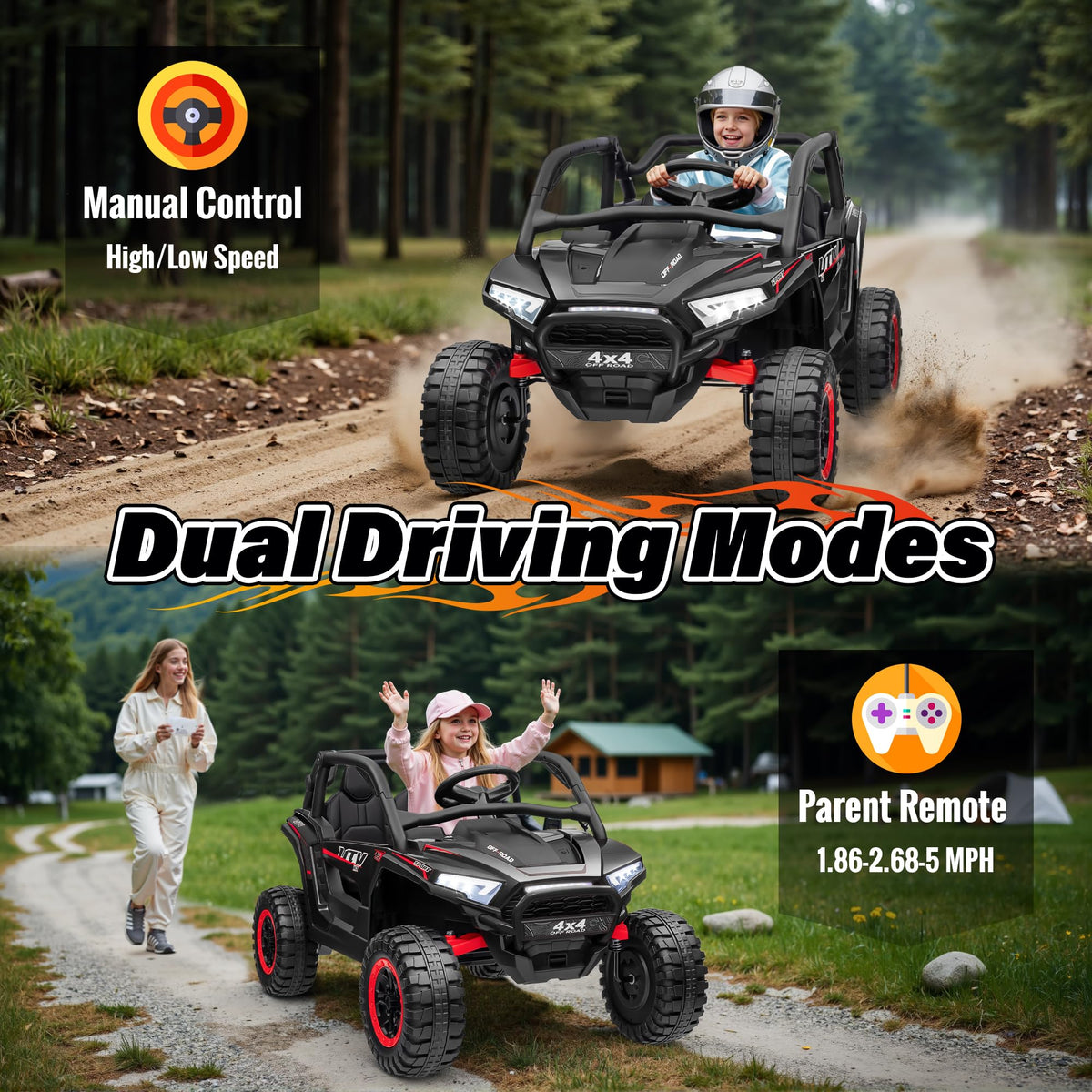 24V 2 Seater 4X4 Off-Road UTV Ride on Car V99744
