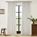 90 Inch Pinch Pleated Linen 100% Blackout Curtains 2 Panels F179019