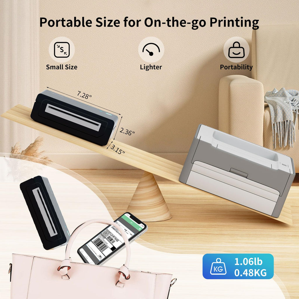 Bluetooth Thermal Shipping Label Printer, 4X6 Inkless Wireless Label Printer O36932