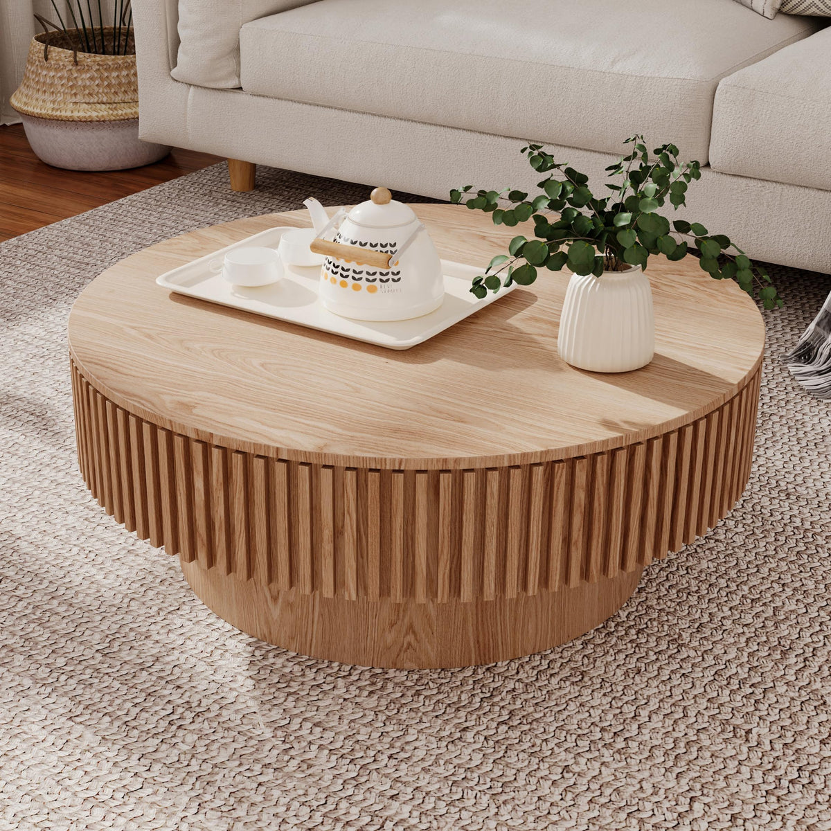 31.5'' Round Coffee Table with Storage E963808