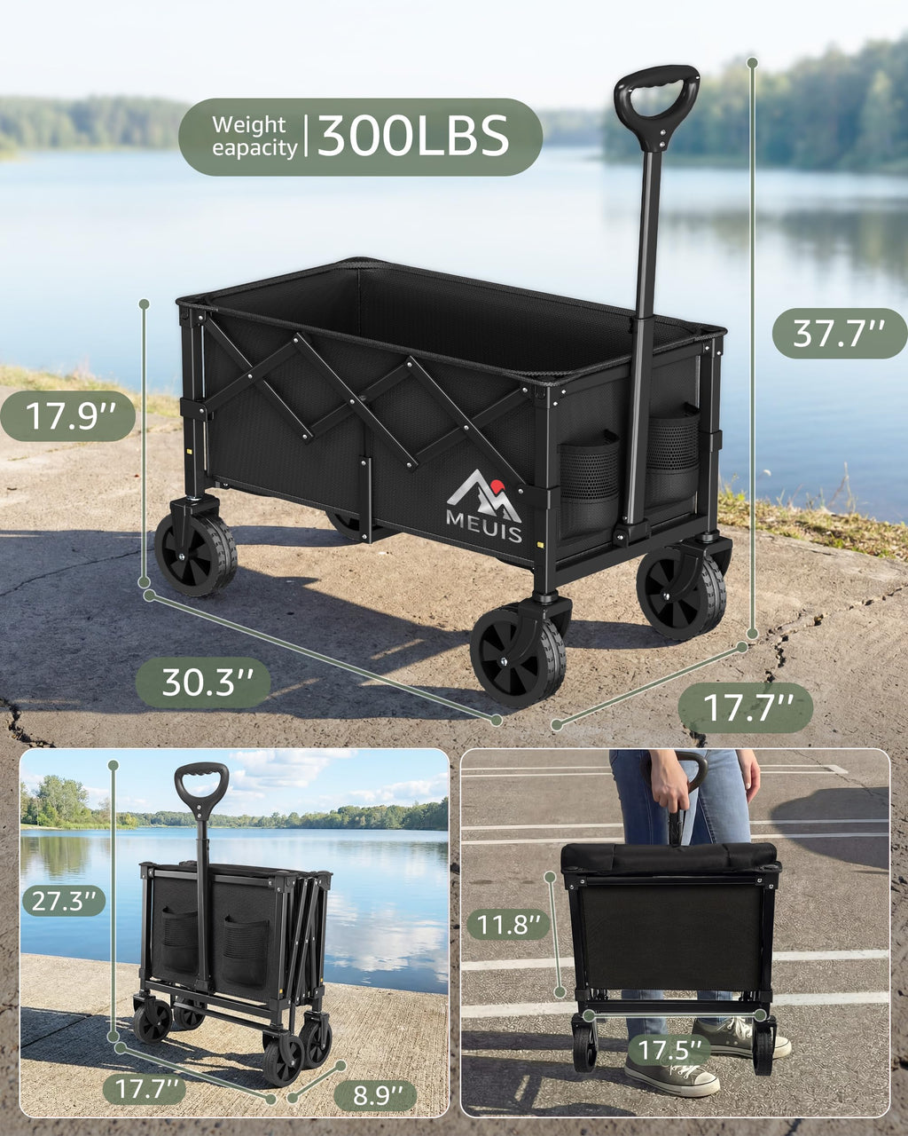 Collapsible Grocery Wagon Cart with Wheels A520