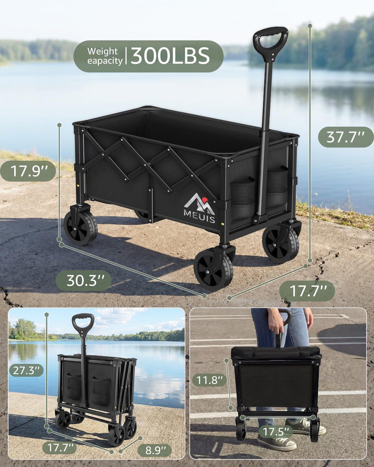 Collapsible Grocery Wagon Cart with Wheels A520