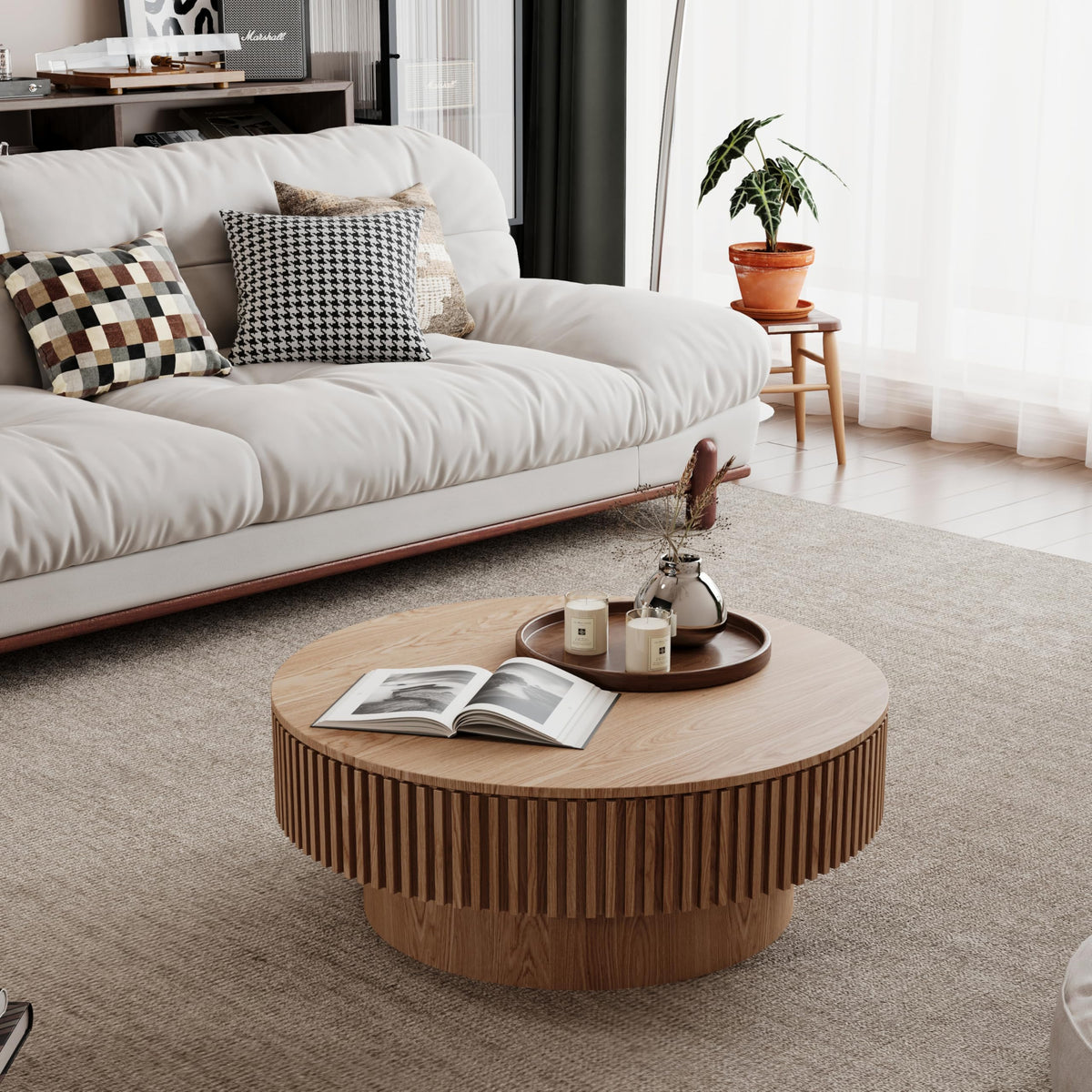 31.5'' Round Coffee Table with Storage E963808