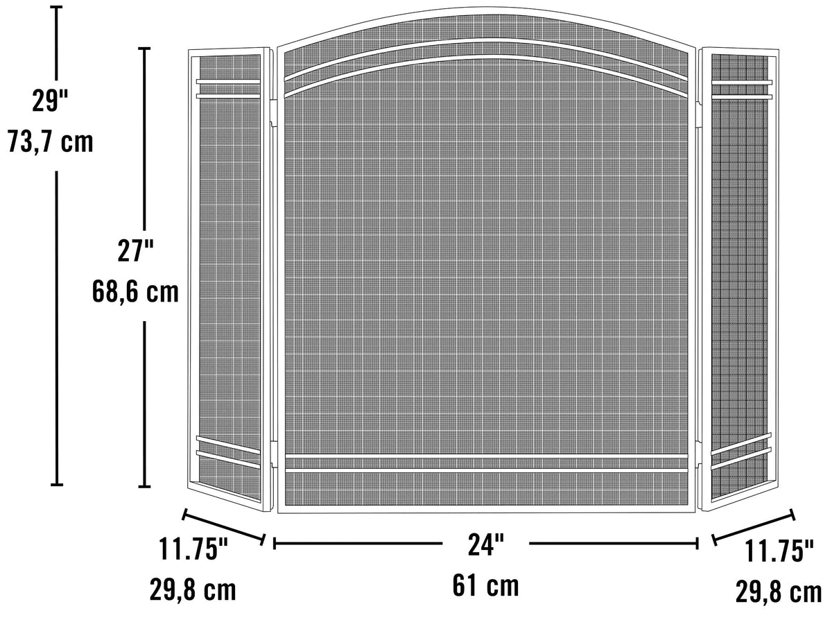 Black Fireplace Screen D645921