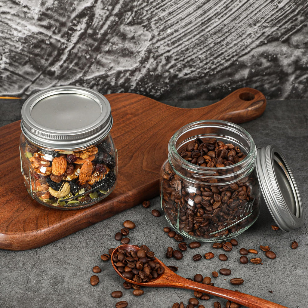 Wide Mouth Mason Jars 16oz with Airtight Lids and Bands R959