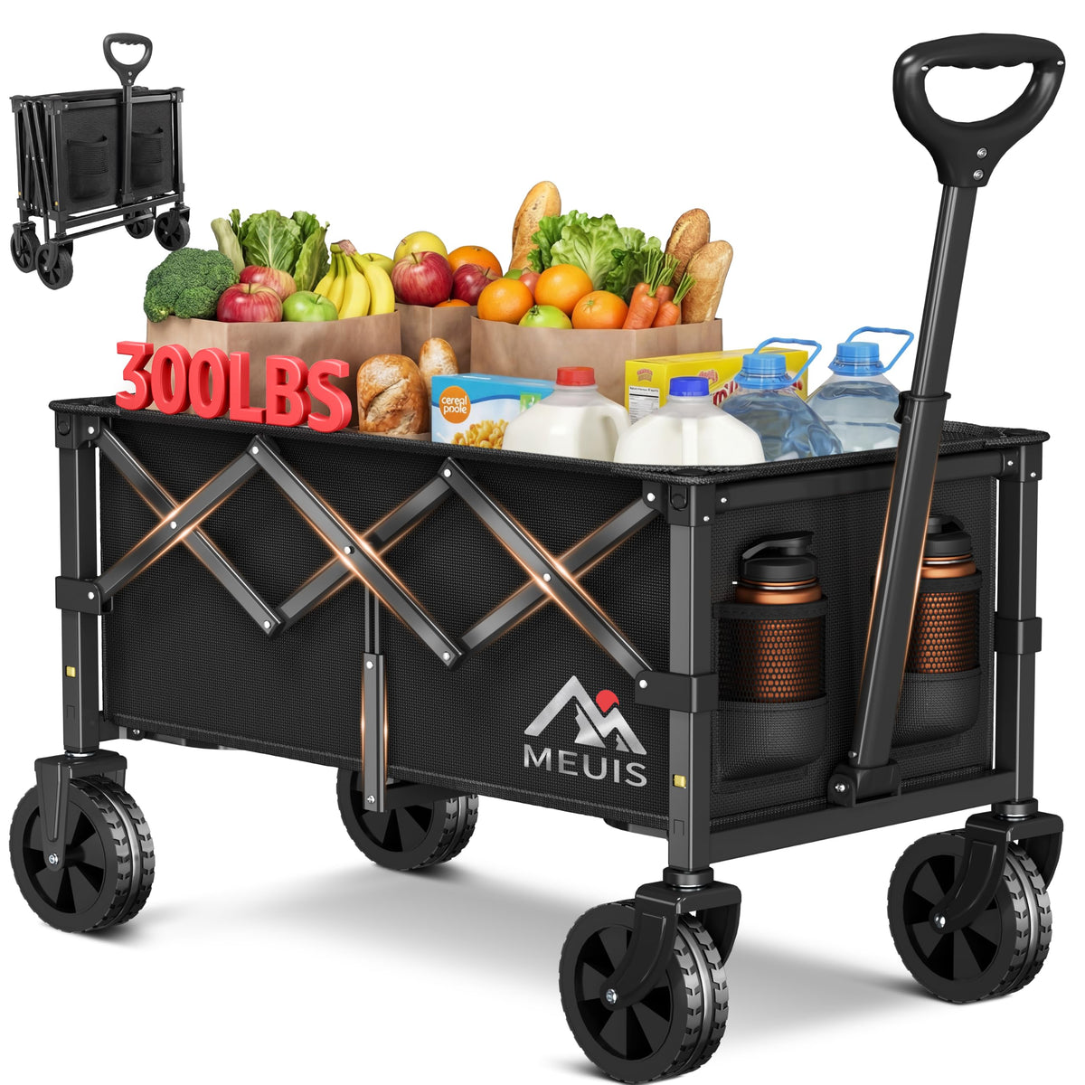 Collapsible Grocery Wagon Cart with Wheels A520