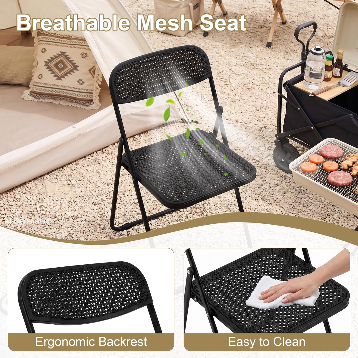 Black Plastic Folding Chairs 10 Pack F3121
