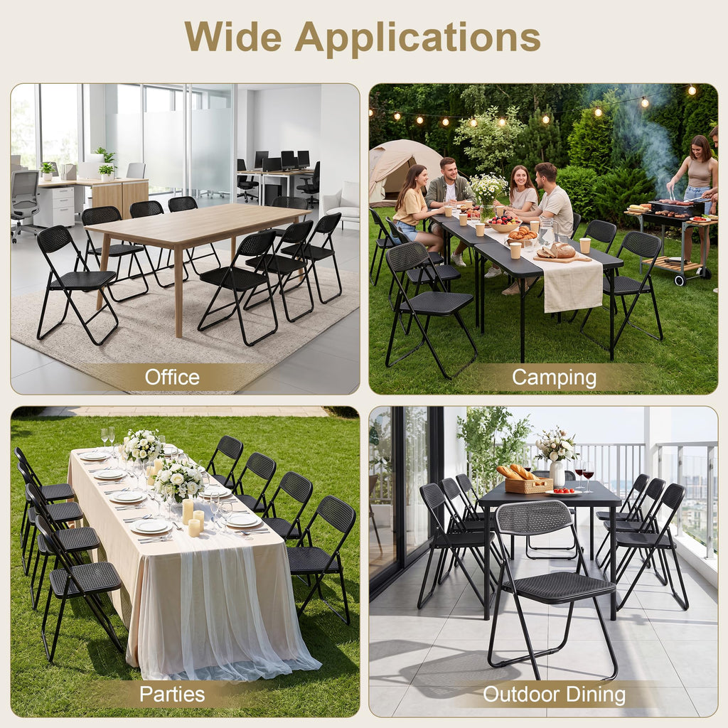 Black Plastic Folding Chairs 10 Pack F3121